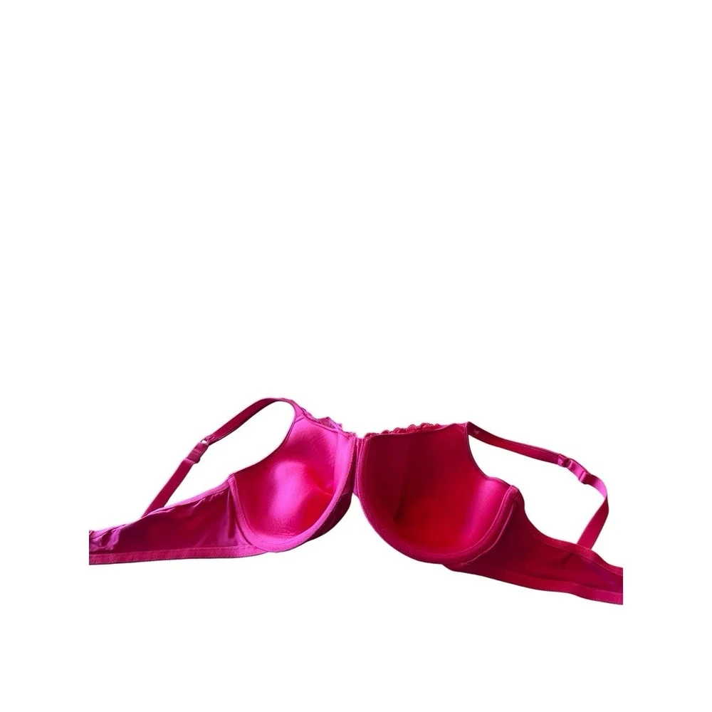 Playtex Secrets Red Lace Embroidered Underwire Bra Size 42DD Adjustable Straps‎